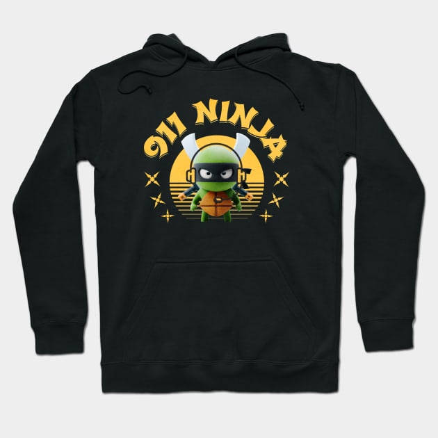 Funny 911 Dispatcher Ninja Hoodie by Shirts by Jamie